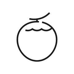 Coconut line icon on white background.