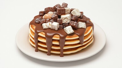 Rustic Savory Pancakes with Chocolate Topping