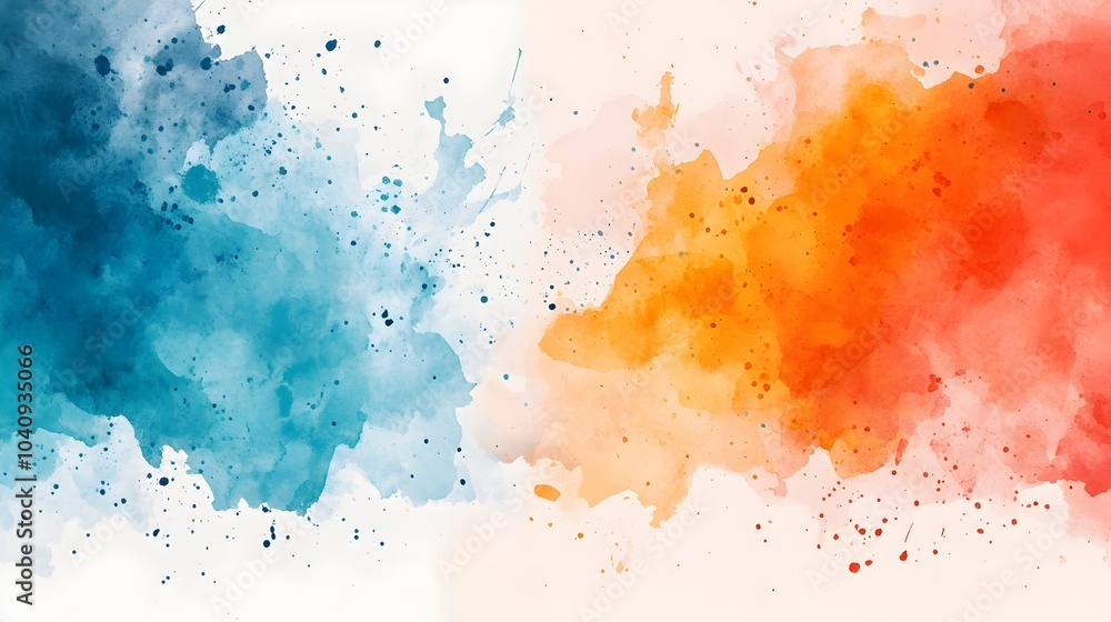 Poster soft fluid watercolor splashes gracefully merging with rough jagged obstacles creating a striking vi