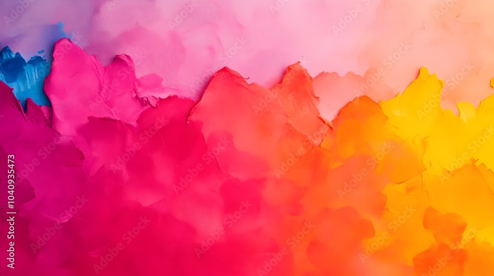 Aufkleber dynamic abstract watercolor painting with converging splashes and jagged obstacles representing the 