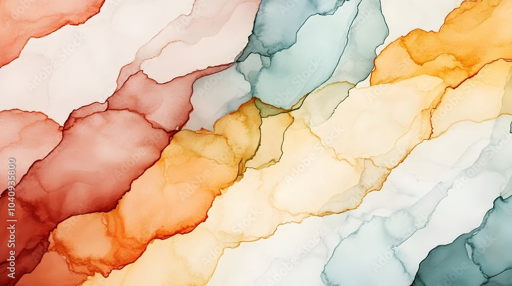Poster muted watercolor splashes in a range of colors and tones create an abstract visual barrier with irre