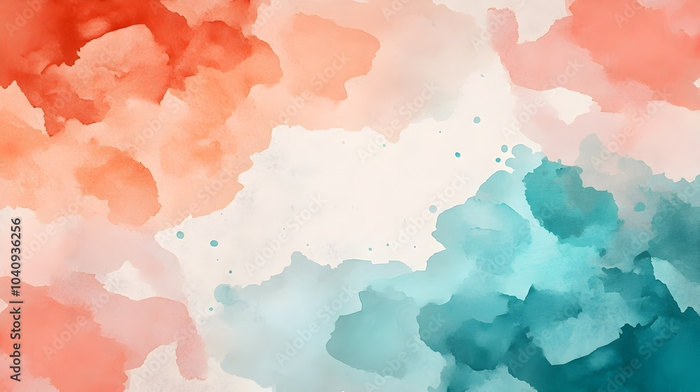 Aufkleber faded watercolor splashes forming abstract geometric barriers with soft blended edges creating a ser