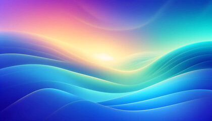 Obraz premium Abstract Waves in Gradient Colors at Sunrise