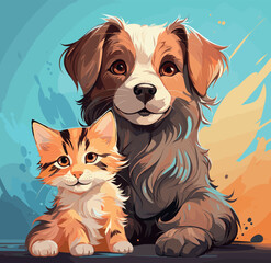 Playful Puppy & Kitten