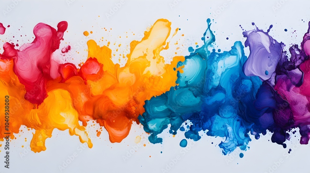 Aufkleber mesmerizing watercolor splashes forming intricate abstract obstacles suspended in mid air creating a