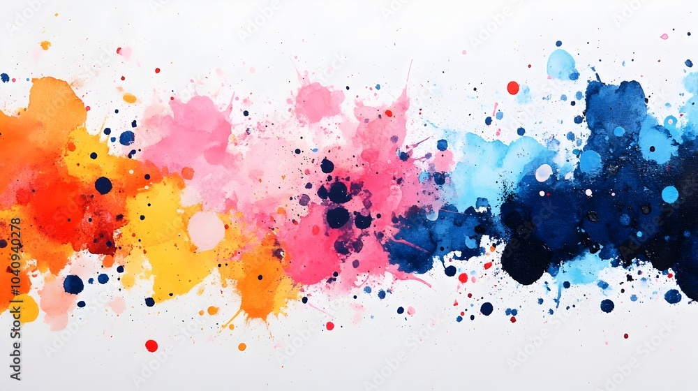 Poster dramatic collision of fluid watercolor splashes and rigid geometric obstacles captured in a moment o
