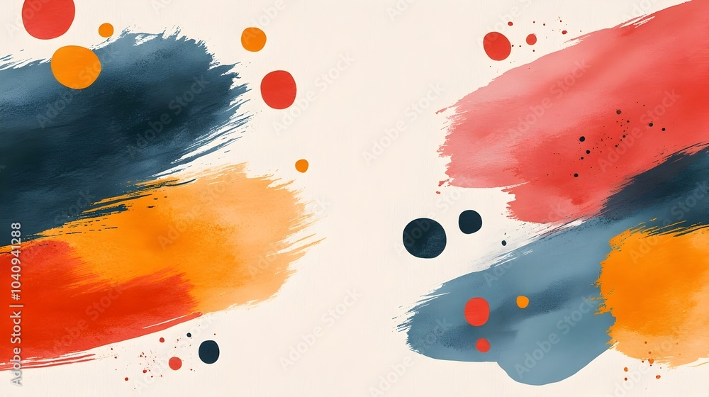 Poster vibrant watercolor splashes creating a seamless barrier of organic shapes and bold flowing lines in 