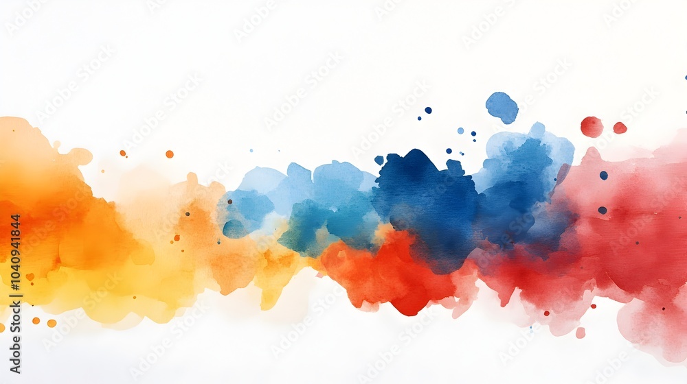 Poster vibrant and dynamic watercolor splashes creating a chaotic textured obstacle that symbolizes creativ
