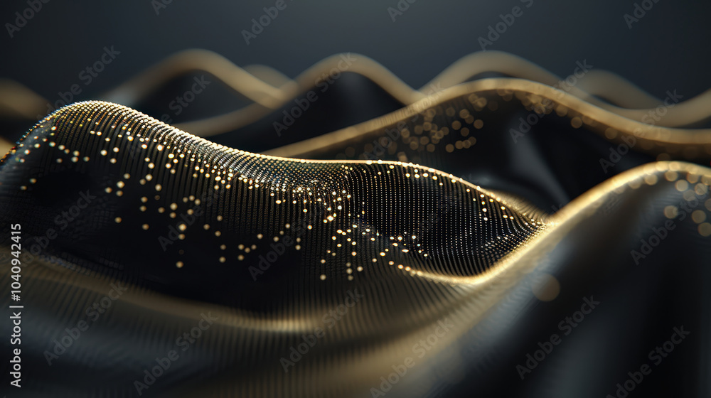 Aufkleber fluid gold texture with abstract ripples and shimmering details creates captivating visual experienc