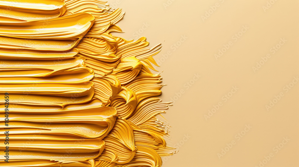 Aufkleber rich yellow paint texture with smooth swirls and layers creates vibrant and dynamic visual. abstract