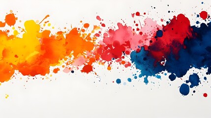 Fototapeta premium Vibrant watercolor splashes being absorbed and blended into abstract geometric barriers creating a dynamic fusion of chaos and control in an composition