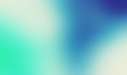 Abstract smooth color gradient grainy texture with teal blue cyan colors, noise texture effect, summer poster design.