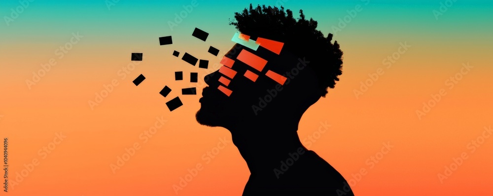 Poster exploring the intricate layers of human thought a visual representation of mind and identity through