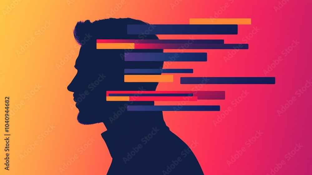 Poster exploring the intersection of human thought and digital innovation a visual representation of creati