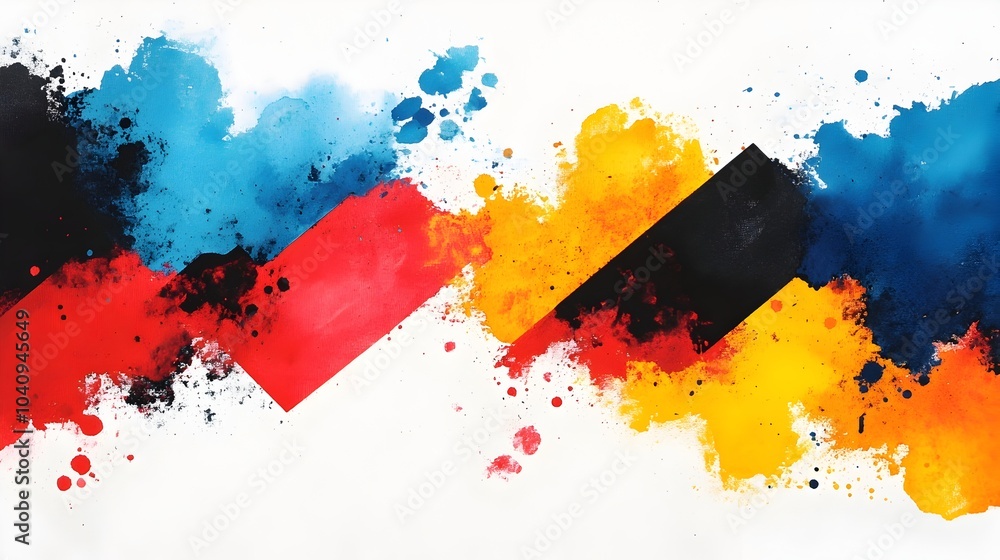 Poster powerful and captivating abstract image showcasing explosive watercolor splashes obstructed by sharp