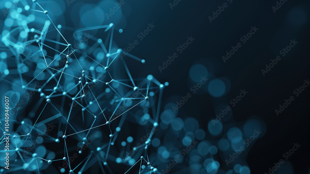 Poster digital web of connected nodes and sharp lines creates mesmerizing visual effect, showcasing beauty 