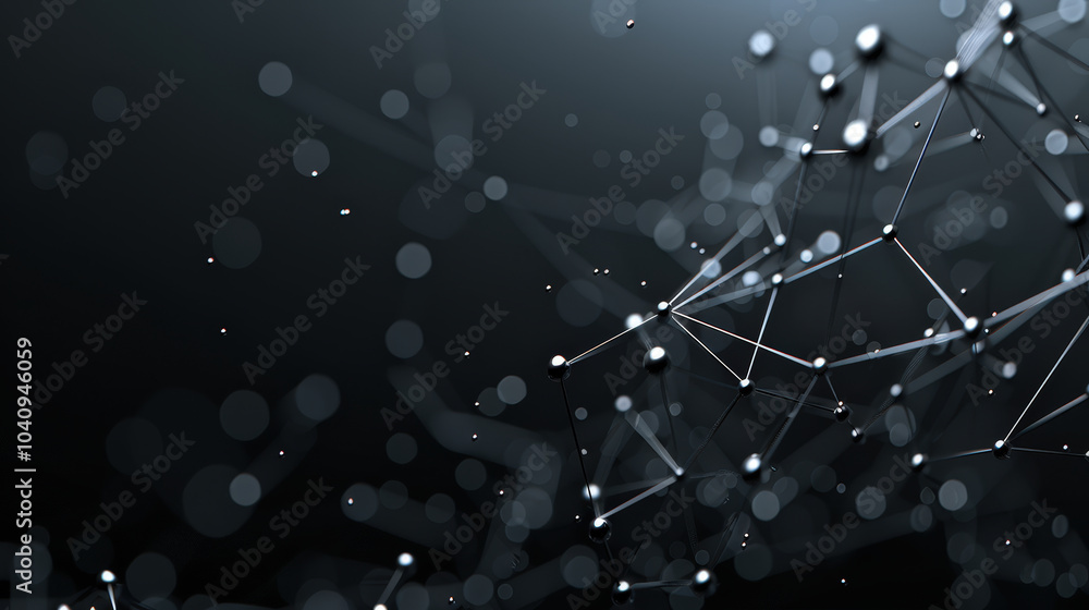 Poster digital web of connected nodes and sharp lines creates mesmerizing visual effect, showcasing beauty 