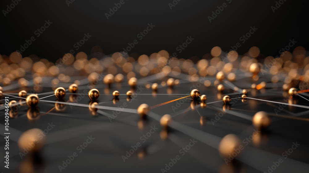 Poster glowing digital web of interconnected nodes and lines creates mesmerizing visual effect, showcasing 