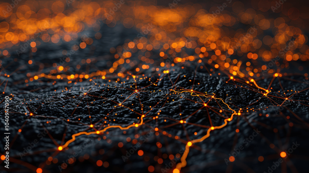 Aufkleber intricate glowing nodes and lines create mesmerizing digital landscape, showcasing network of connec