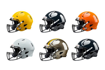 Fototapeta premium Vibrant Collection of American Football Helmets