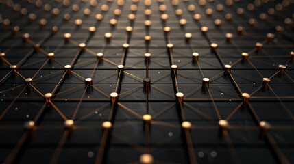 Obraz premium Intricate glowing nodes and sleek lines create mesmerizing network of connections, showcasing modern and futuristic design. interplay of light and shadow adds depth and intrigue to composition