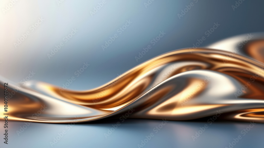 Aufkleber smooth metallic texture with flowing liquid gold and silver swirls creates captivating visual effect