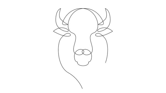 Bison line continuous single line simple illustration art