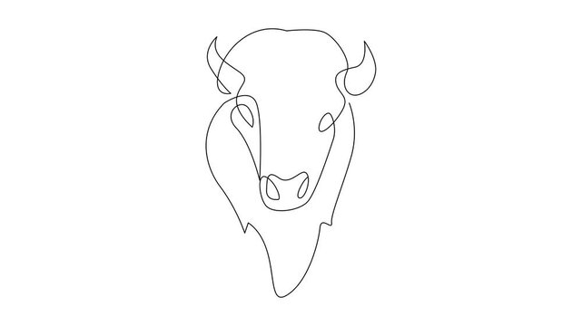 Bison line continuous single line simple illustration art