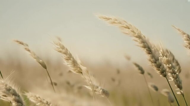 In tranquil scene dry sedge grass sways gently wind palette pastel neutral earth tones perfect creating abstract natural background that embodies essence calming nature 4K resolution