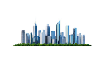 Obraz premium City Skyline isolated on transparent background