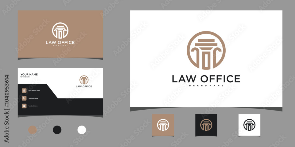 Poster Law office logo design template. Firm, law, icon justice, company, office. Premium Vector