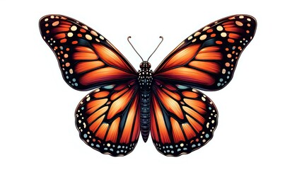 Fototapeta premium Vibrant Monarch Butterfly with Detailed Wing Patterns 