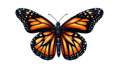 Obraz premium Vibrant Monarch Butterfly with Detailed Wing Patterns 