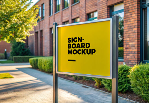 School Signboard Mockup Template