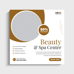 Beauty and spa social media or Instagram post template design