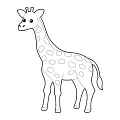 Giraffe Animal Coloring Page for Kids