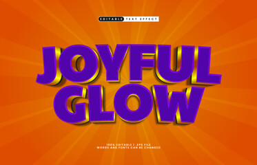 joyful glow editable text effect with a kids and play text style