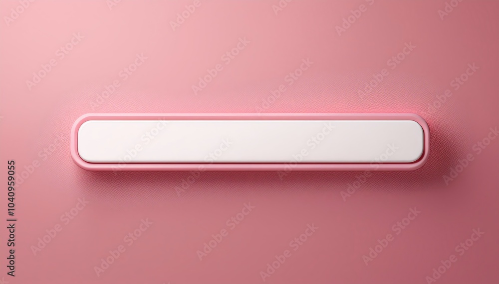 Poster a minimalist pink background features a white rectangular object, blending softly into textured edge