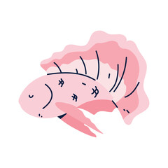 Vector image of fish icon with white background