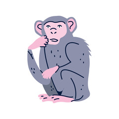 Vector image of monkey icon with white background