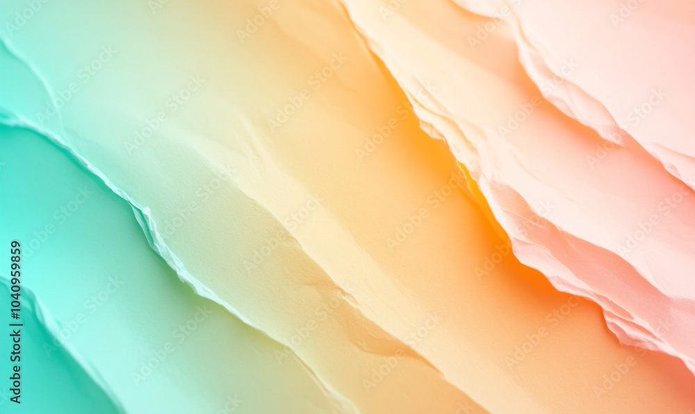 Aufkleber Colorful Abstract Paper Texture with Gradient Patterns - Vibrant Macro of Wavy Paper Layers