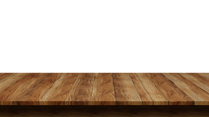 A close-up shot of a wooden table top with a transparent background, PNG file