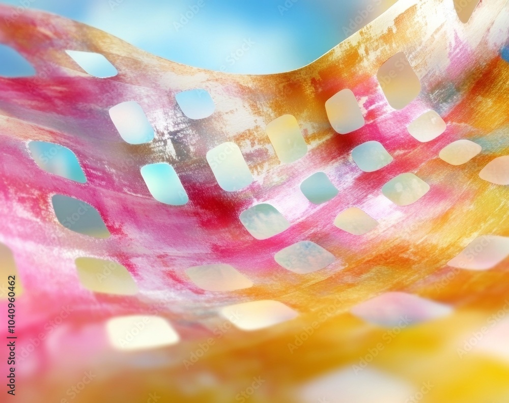 Aufkleber Vibrant Abstract Textured Background with Dynamic Patterns and Colorful Blooms