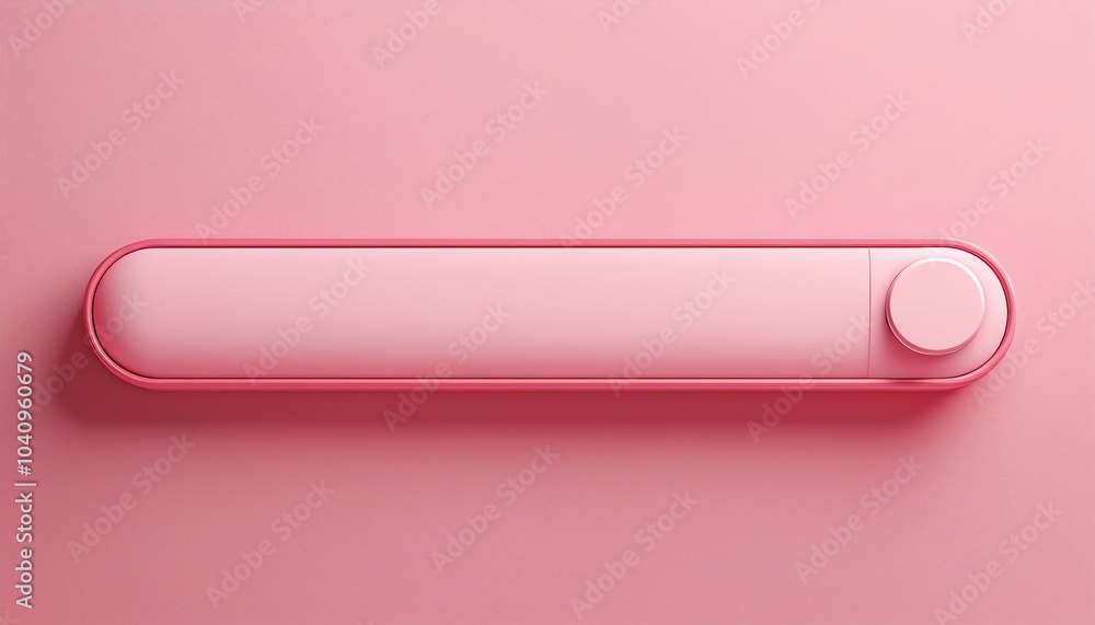 Poster a minimalist pink object with a smooth surface and a round knob, set against a matching pink backgro