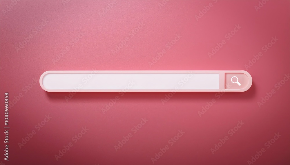 Poster a simple search bar on a pink background, inviting users to enter queries for information retrieval.
