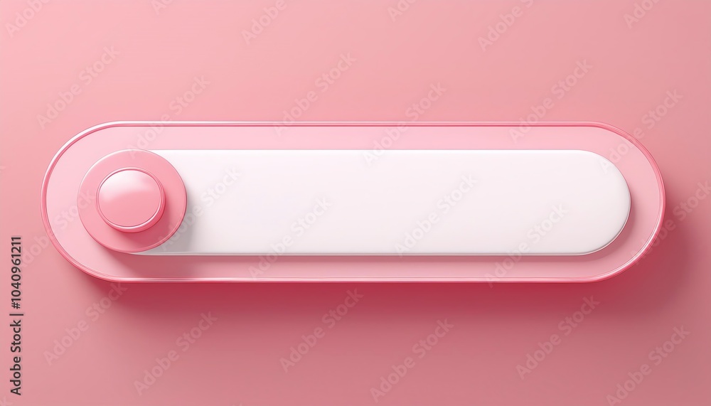 Poster a smooth, pink slider control with a rounded knob on a soft pink background, ideal for ui/ux design 