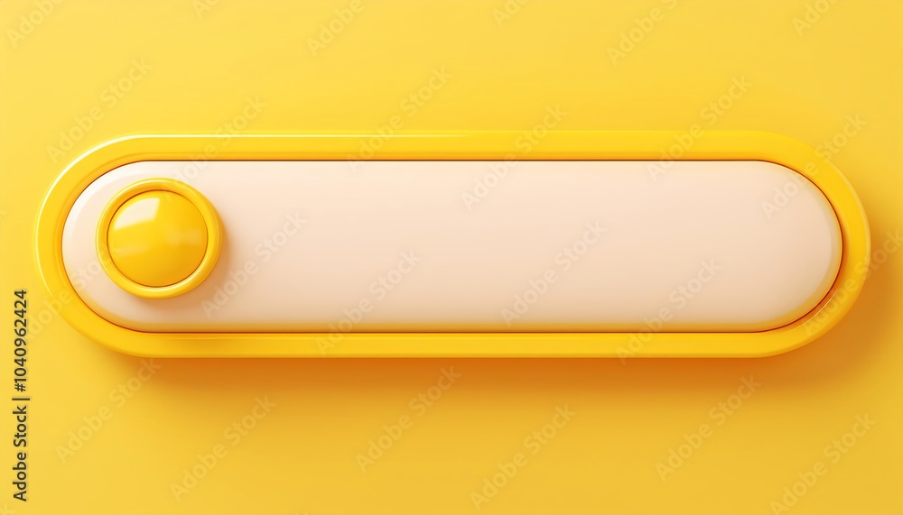 Poster a bright yellow toggle switch with a rounded edge and button, designed for simple on/off functions.