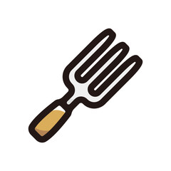 Small garden fork outline icon for graphic design, apps and websites