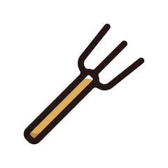 Garden fork outline icon for graphic design, apps and websites