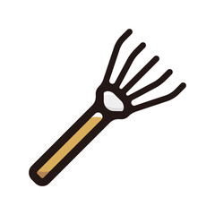 Rake outline icon for graphic design, apps and websites